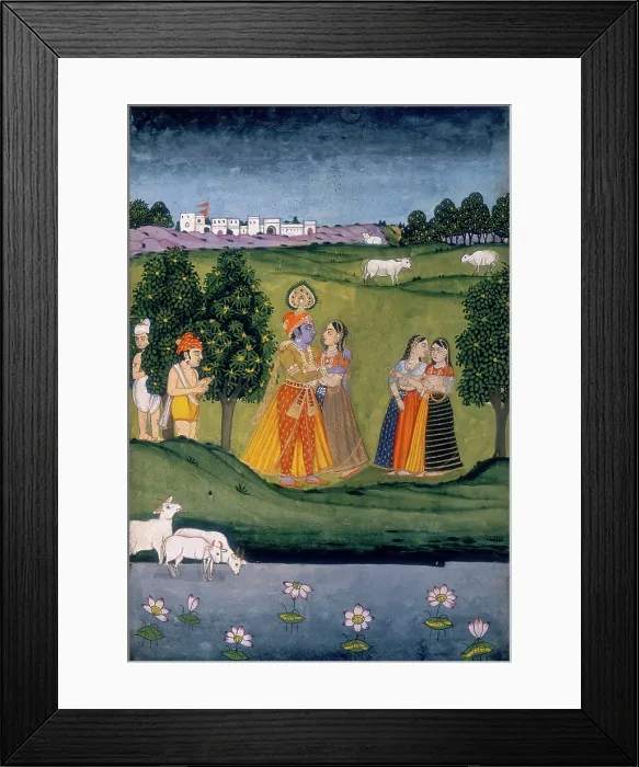 Framed Print : Prince and princess courting, (c18th century?). Creator: Unknown Framed Print : Prince and princess courting, (c18th century?). Creator: Unknown