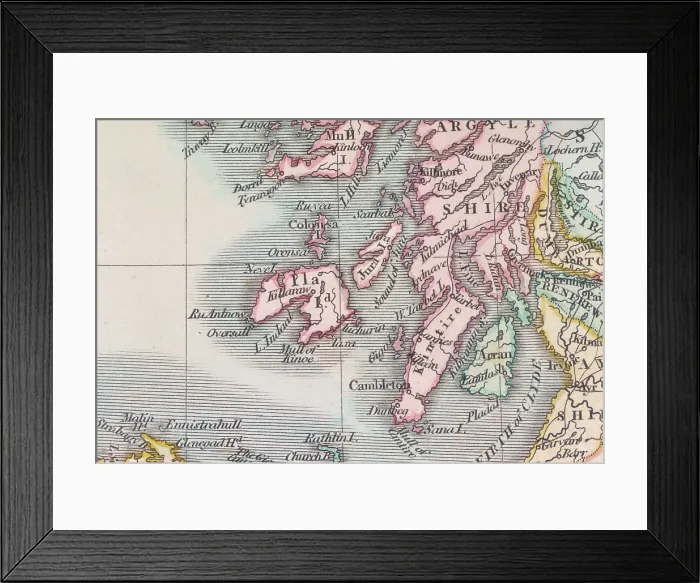 Framed Print : Detail from a map of Scotland, (c1800?). Creator: John Cary Framed Print : Detail from a map of Scotland, (c1800?). Creator: John Cary