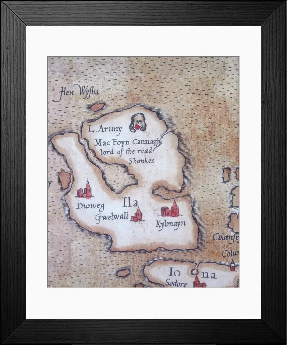 Framed Print : The island of Islay, 1564. Creator: Gerardus Mercator Framed Print : The island of Islay, 1564. Creator: Gerardus Mercator