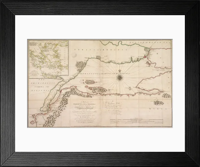 Framed Print : Map of the Sea of Marmara, 1770. Creator: A Dury Framed Print : Map of the Sea of Marmara, 1770. Creator: A Dury