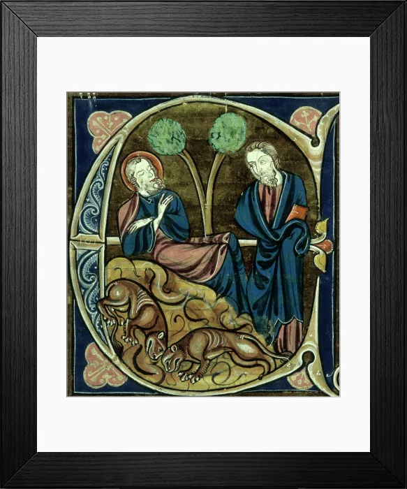 Framed Print : St Patrick sleeping, 13th century. Creator: Unknown Framed Print : St Patrick sleeping, 13th century. Creator: Unknown