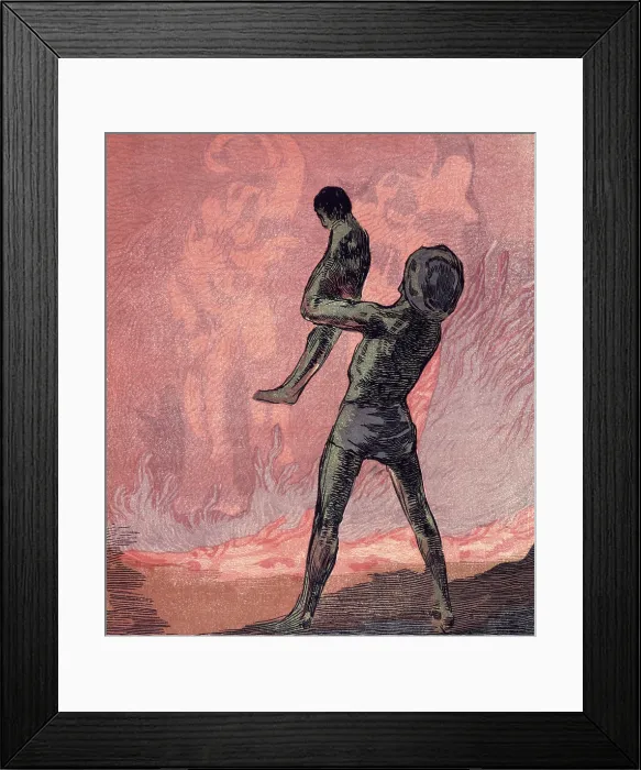Framed Print : Man and child, 1919. Creator: Paul Jouve Framed Print : Man and child, 1919. Creator: Paul Jouve