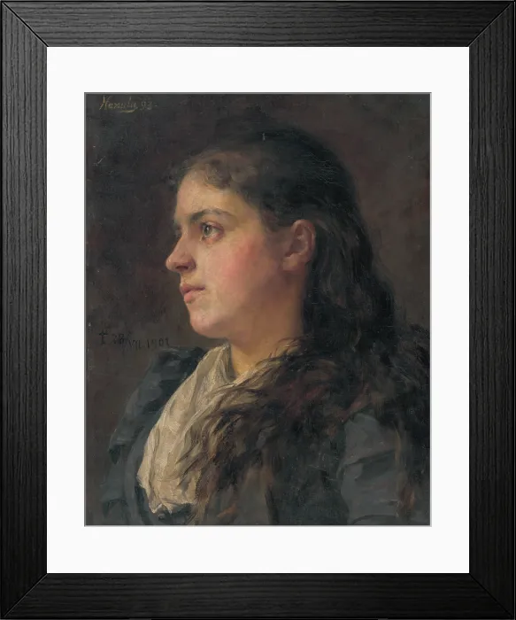 Framed Print : Portrait of a Woman, 1893. Creator: Jozef Hanula Framed Print : Portrait of a Woman, 1893. Creator: Jozef Hanula