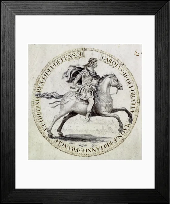 Framed Print : Royal seal of Charles II, 1662. Creator: Unknown Framed Print : Royal seal of Charles II, 1662. Creator: Unknown