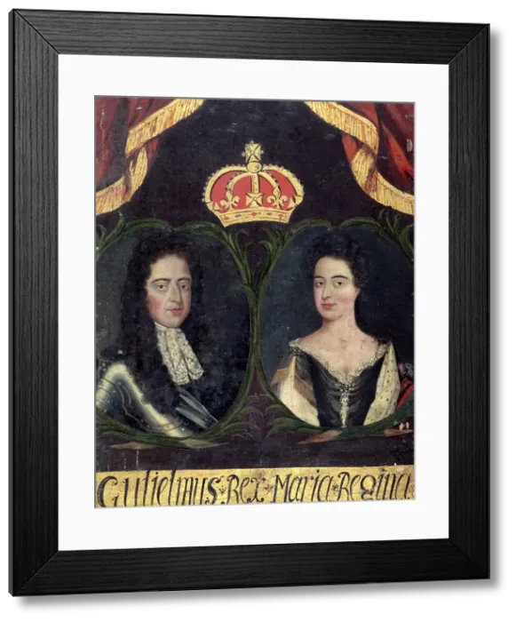 Framed Print : Portrait of William and Mary, (c late 18th century?). Creator: Unknown Framed Print : Portrait of William and Mary, (c late 18th century?). Creator: Unknown