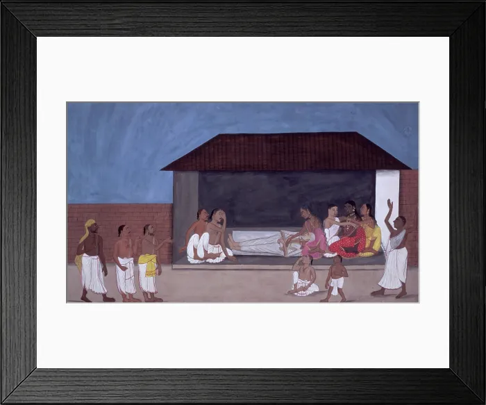 Framed Print : Embalming of old man, Indian funeral ceremony, 1820. Creator: Unknown Framed Print : Embalming of old man, Indian funeral ceremony, 1820. Creator: Unknown