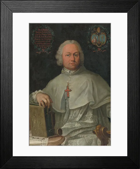 Framed Print : Portrait of Prelate Andrej Sauberer, 1766. Creator: Johann Lucas Kracker Framed Print : Portrait of Prelate Andrej Sauberer, 1766. Creator: Johann Lucas Kracker