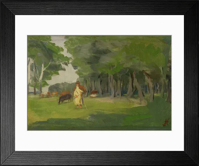Framed Print : Pasturing in Kaloc, 1895-1896. Creator: Jozef Hanula Framed Print : Pasturing in Kaloc, 1895-1896. Creator: Jozef Hanula