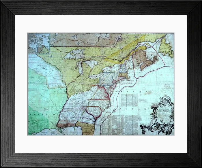 Framed Print : Map of the British Colonies in North America, c1770-c1783. Creator: John Mitchell Framed Print : Map of the British Colonies in North America, c1770-c1783. Creator: John Mitchell
