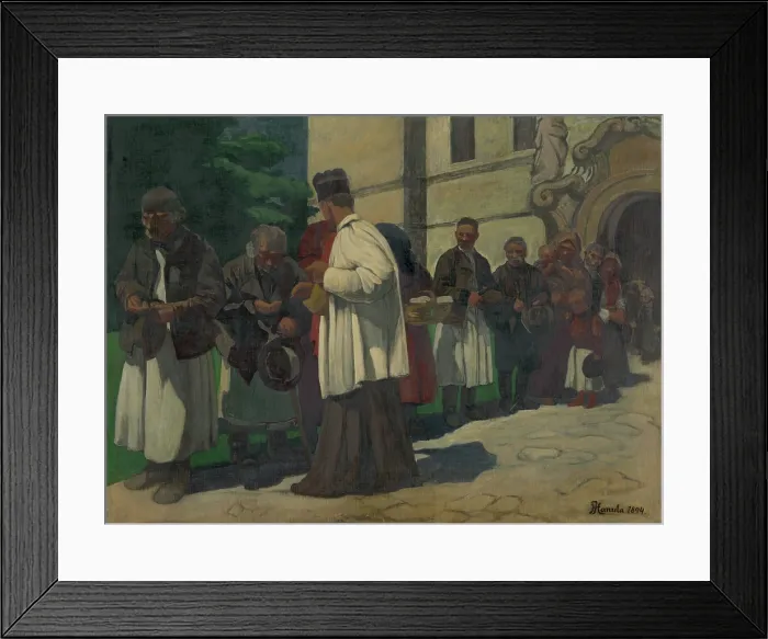 Framed Print : Alms (Study for the Picture Poor), 1894. Creator: Jozef Hanula Framed Print : Alms (Study for the Picture Poor), 1894. Creator: Jozef Hanula