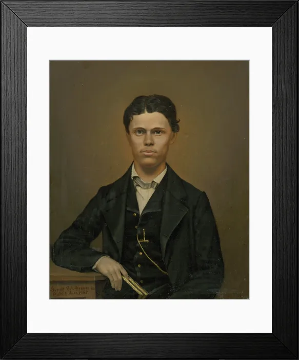 Framed Print : Study of a Portrait of a Young Man with a Book, 1865. Creator: Johann Perger Framed Print : Study of a Portrait of a Young Man with a Book, 1865. Creator: Johann Perger