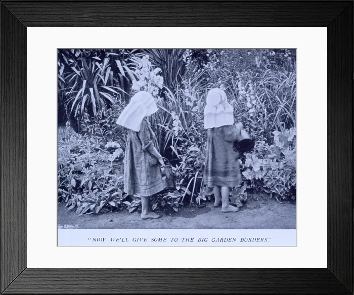 Framed Print : 'Now we'll give some to the big garden borders', 1908. Creator: Unknown. 'Now we'll give some to the big garden borders', 1908. Creator: Unknown Framed Print : 'Now we'll give some to the big garden borders', 1908. Creator: Unknown. 'Now we'll give some to the big garden borders', 1908. Creator: Unknown