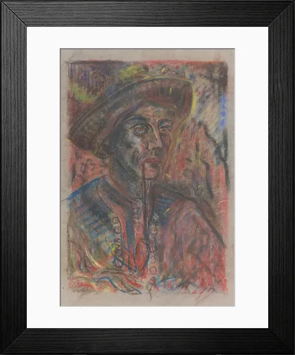 Framed Print : Farmer with a pipe, about 1942. Creator: Arnold Peter Weisz-Kubincan Framed Print : Farmer with a pipe, about 1942. Creator: Arnold Peter Weisz-Kubincan