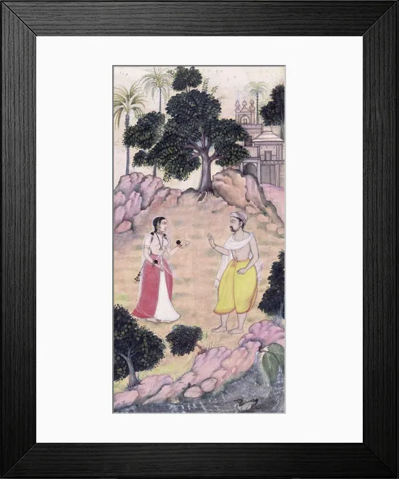 Framed Print : The lovers, Nala and Damayanti bidding farewell. Creator: Unknown Framed Print : The lovers, Nala and Damayanti bidding farewell. Creator: Unknown