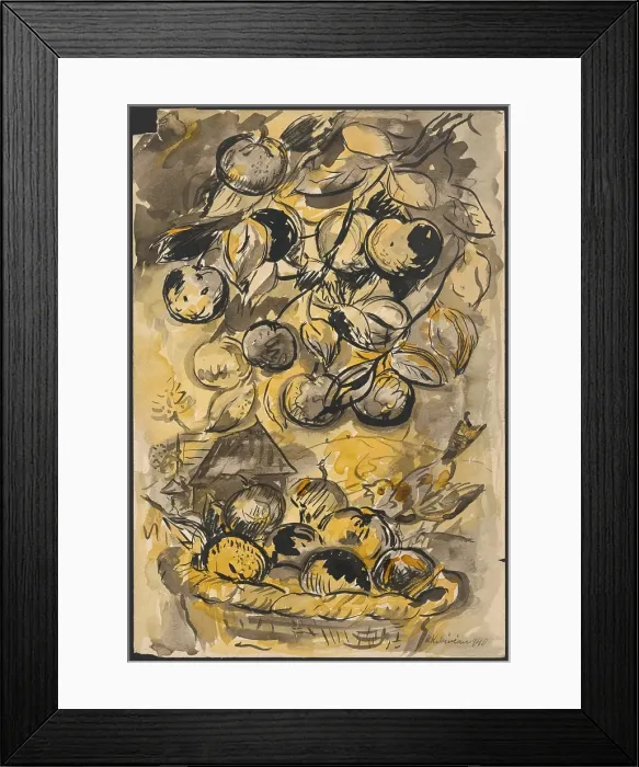 Framed Print : Still life with apples, 1940. Creator: Arnold Peter Weisz-Kubincan Framed Print : Still life with apples, 1940. Creator: Arnold Peter Weisz-Kubincan