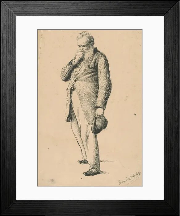 Framed Print : Study of a standing old man I. 1885-1890. Creator: Teodor Zemplenyi Framed Print : Study of a standing old man I. 1885-1890. Creator: Teodor Zemplenyi