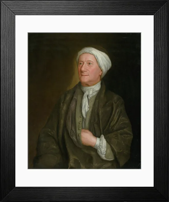 Framed Print : Portrait of a man in a dressing gown, 1730-1740. Creator: John Smibert Framed Print : Portrait of a man in a dressing gown, 1730-1740. Creator: John Smibert