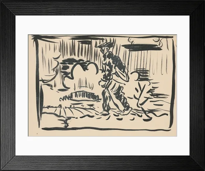 Framed Print : Walking man, 1st half 20th century. Creator: Arnold Peter Weisz-Kubincan Framed Print : Walking man, 1st half 20th century. Creator: Arnold Peter Weisz-Kubincan