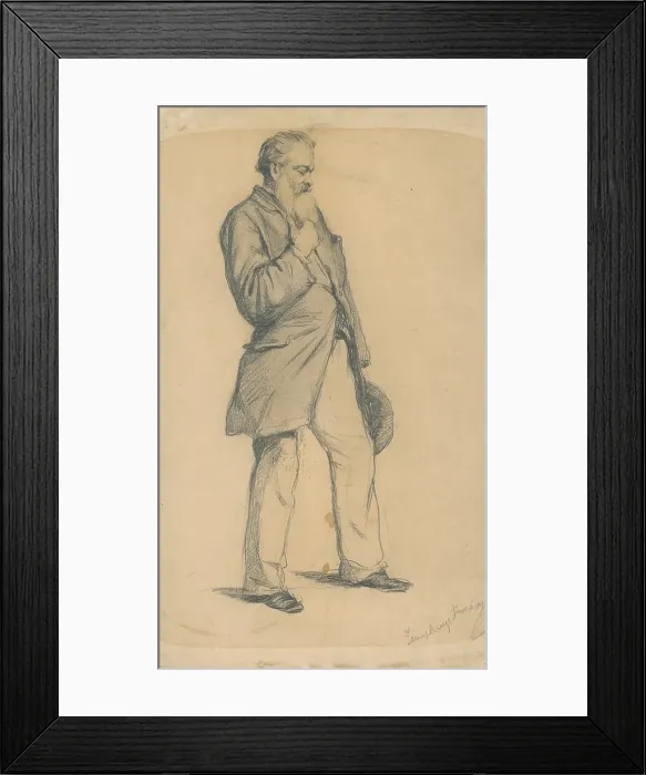 Framed Print : Study of a standing old man II. 1885-1890. Creator: Teodor Zemplenyi Framed Print : Study of a standing old man II. 1885-1890. Creator: Teodor Zemplenyi
