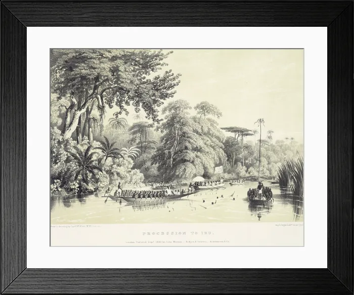 Framed Print : Procession to Ibu, 1840. Creator: William Walton Framed Print : Procession to Ibu, 1840. Creator: William Walton