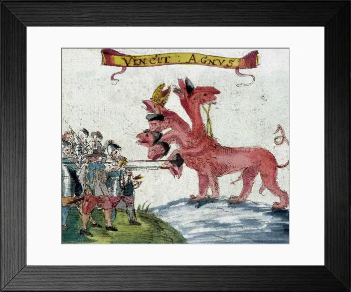 Framed Print : A banner of the parliamentary army, English Civil War, c1642-c1646. Creator: Unknown Framed Print : A banner of the parliamentary army, English Civil War, c1642-c1646. Creator: Unknown