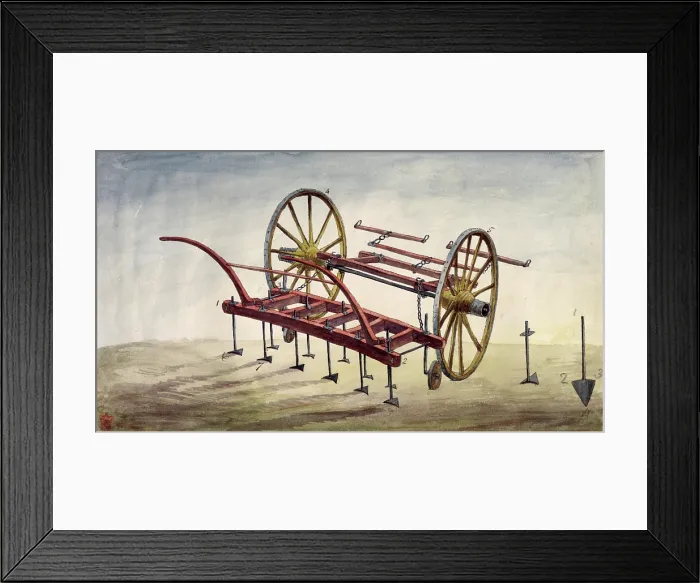 Framed Print : Earth Scuffer, agricultural machine, (c1770-c1820?). Creator: Unknown. Earth Scuffer, agricultural machine, (c1770-c1820?). Creator: Unknown Framed Print : Earth Scuffer, agricultural machine, (c1770-c1820?). Creator: Unknown. Earth Scuffer, agricultural machine, (c1770-c1820?). Creator: Unknown