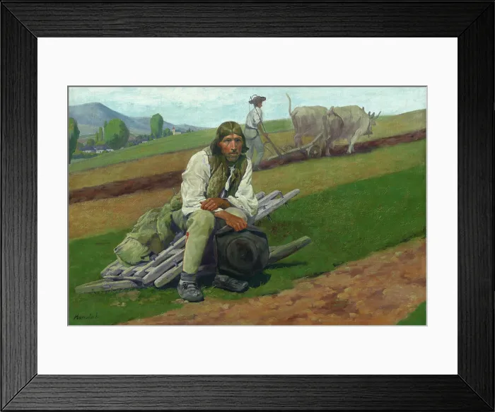 Framed Print : On Native Soil, 1908. Creator: Jozef Hanula Framed Print : On Native Soil, 1908. Creator: Jozef Hanula