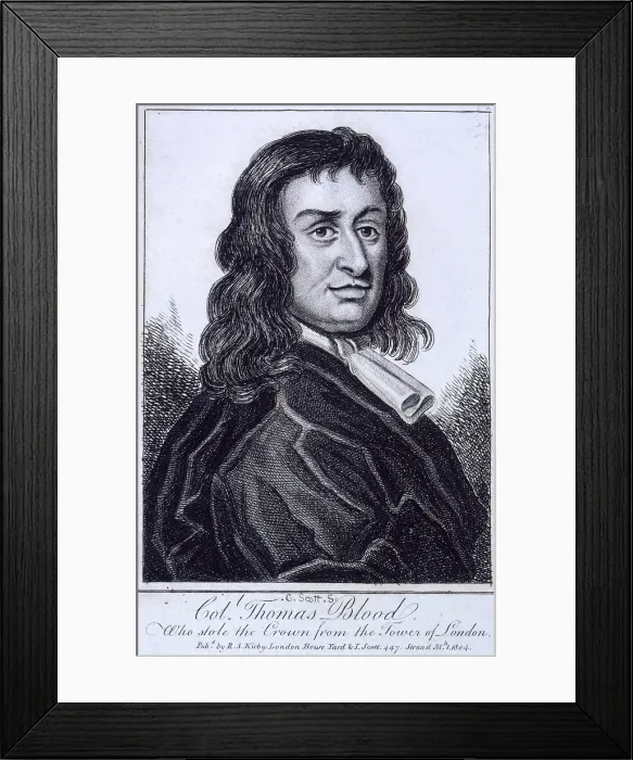 Framed Print : Colonel Thomas Blood, Who stole the Crown from the Tower of London, 1813. Creator: G Scott Framed Print : Colonel Thomas Blood, Who stole the Crown from the Tower of London, 1813. Creator: G Scott