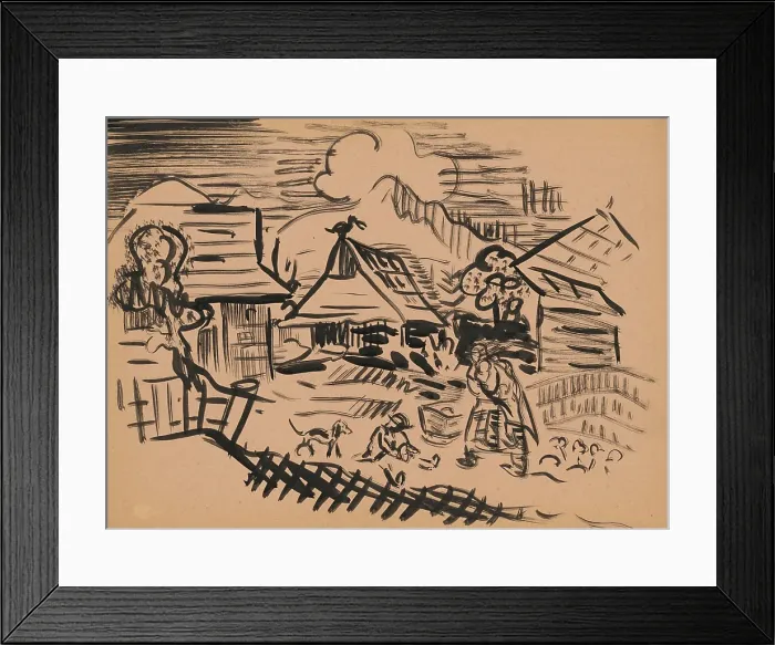 Framed Print : Village scenery, okolo 1935. Creator: Arnold Peter Weisz-Kubincan Framed Print : Village scenery, okolo 1935. Creator: Arnold Peter Weisz-Kubincan