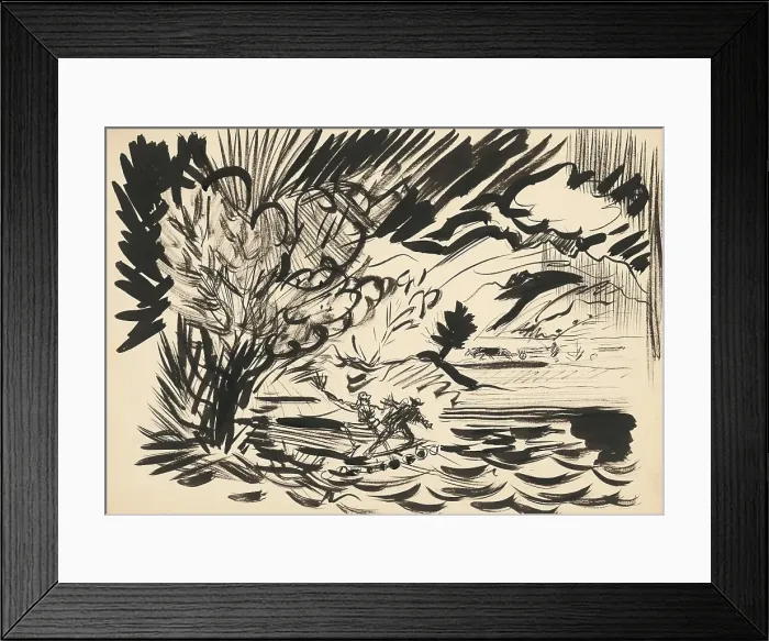Framed Print : Boat and death, c1939. Creator: Arnold Peter Weisz-Kubincan Framed Print : Boat and death, c1939. Creator: Arnold Peter Weisz-Kubincan