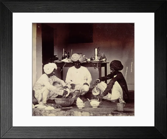 Framed Print : Three Indian domestic servants at work, 1870s. Creator: Willoughby Wallace Hooper Framed Print : Three Indian domestic servants at work, 1870s. Creator: Willoughby Wallace Hooper