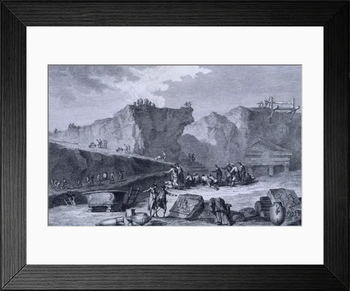 Framed Print : Excavation work at Herculaneum, Italy, 1781. Creator: Guttenberg Framed Print : Excavation work at Herculaneum, Italy, 1781. Creator: Guttenberg