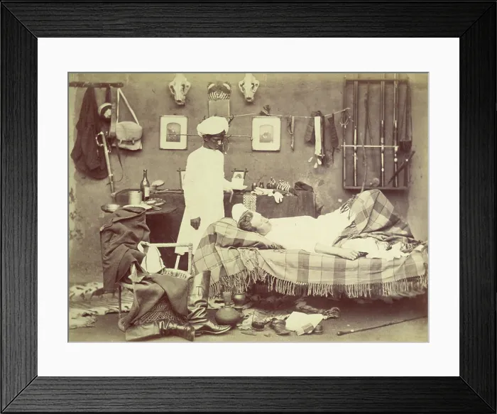 Framed Print : Indian servant and master, 1870s. Creator: Willoughby Wallace Hooper Framed Print : Indian servant and master, 1870s. Creator: Willoughby Wallace Hooper