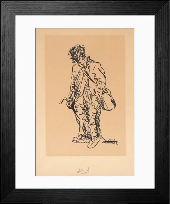 Framed Print : Figure of a man (Wanderer), 1935-1940. Creator: Arnold Peter Weisz-Kubincan
