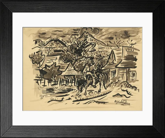 Framed Print : Man from Orava on a horse, c1935. Creator: Arnold Peter Weisz-Kubincan Framed Print : Man from Orava on a horse, c1935. Creator: Arnold Peter Weisz-Kubincan
