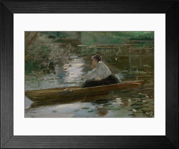 Framed Print : Lady in a Boat, 1900-1920. Creator: Josef Schusser Framed Print : Lady in a Boat, 1900-1920. Creator: Josef Schusser