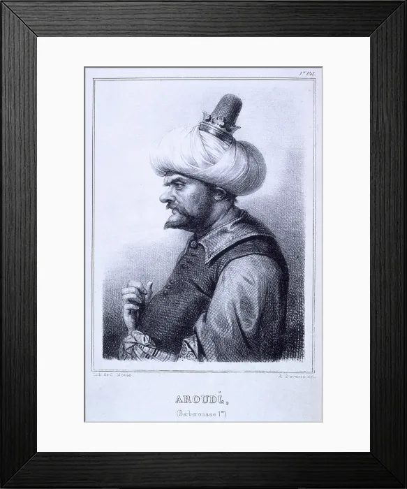 Framed Print : Aroudj, (Barberousse 1er), 1837. Creator: Charles Etienne Pierre Motte Framed Print : Aroudj, (Barberousse 1er), 1837. Creator: Charles Etienne Pierre Motte