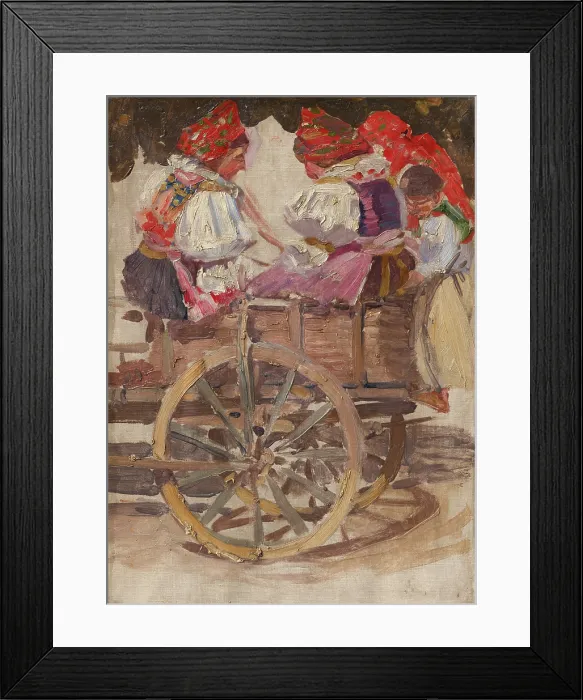 Framed Print : Carrying away the quilts, 1903. Creator: Joza Uprka Framed Print : Carrying away the quilts, 1903. Creator: Joza Uprka