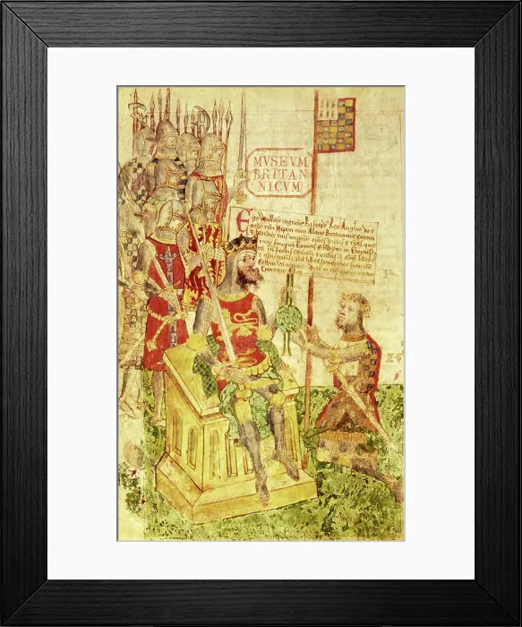 Framed Print : William I receives the allegiance of a knight, late15th century. Creator: Unknown Framed Print : William I receives the allegiance of a knight, late15th century. Creator: Unknown