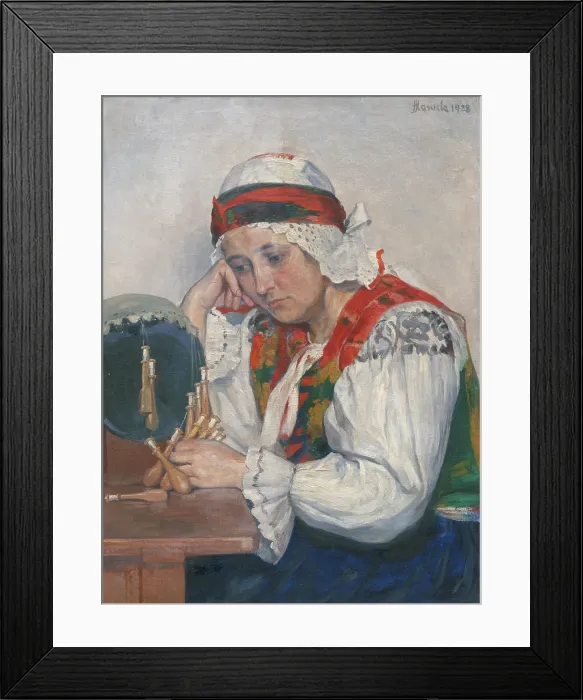 Framed Print : The Lacemaker, 1928. Creator: Jozef Hanula Framed Print : The Lacemaker, 1928. Creator: Jozef Hanula
