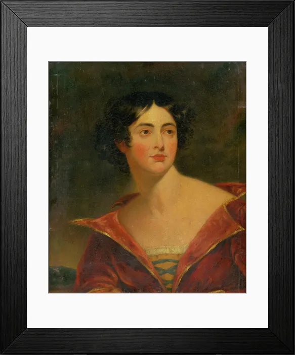 Framed Print : Portrait of a Woman in Red Dress, 1800-1830. Creator: Unknown Framed Print : Portrait of a Woman in Red Dress, 1800-1830. Creator: Unknown