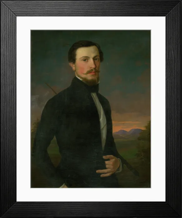 Framed Print : Portrait of Young Man, 1852. Creator: Jozef Bozetech Klemens Framed Print : Portrait of Young Man, 1852. Creator: Jozef Bozetech Klemens