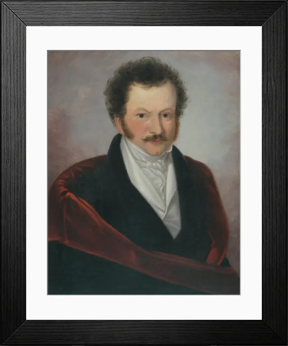 Framed Print : Portrait of Jozef Ellinger, 1826. Creator: Jozsef Peschky Framed Print : Portrait of Jozef Ellinger, 1826. Creator: Jozsef Peschky