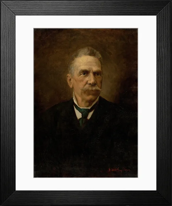 Framed Print : Portrait of a man with a mustache, 1902. Creator: Julius Eder Framed Print : Portrait of a man with a mustache, 1902. Creator: Julius Eder