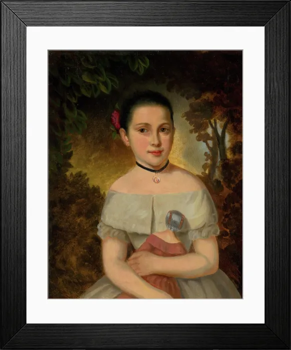 Framed Print : Girl with a doll, 1830. Creator: Jozef Czauczik Framed Print : Girl with a doll, 1830. Creator: Jozef Czauczik