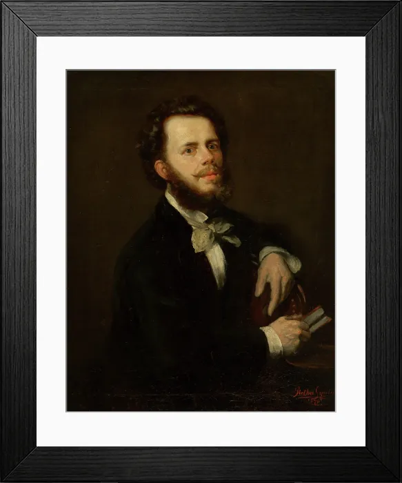 Framed Print : Portrait of a Young Man with Beard, 1876. Creator: Gyula Stetka Framed Print : Portrait of a Young Man with Beard, 1876. Creator: Gyula Stetka