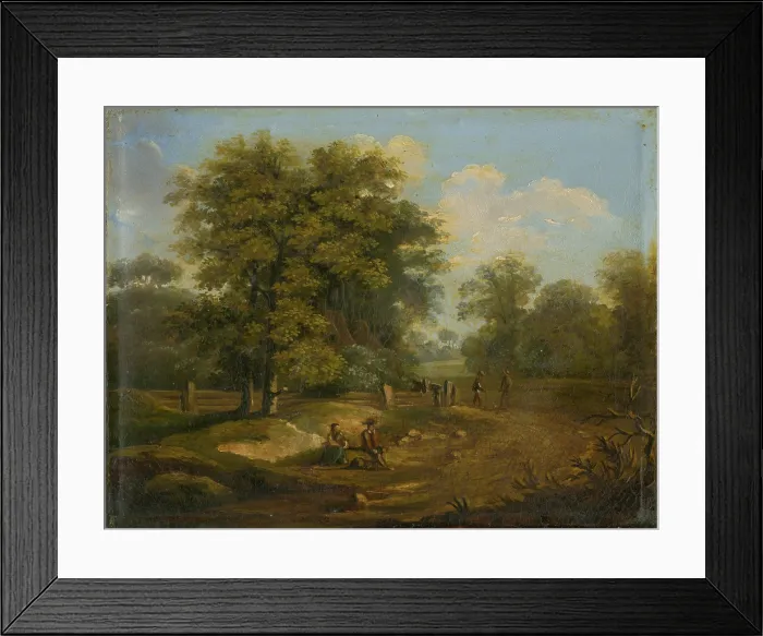 Framed Print : Landscape with figures, 1860-1870. Creator: Karol Marko Framed Print : Landscape with figures, 1860-1870. Creator: Karol Marko