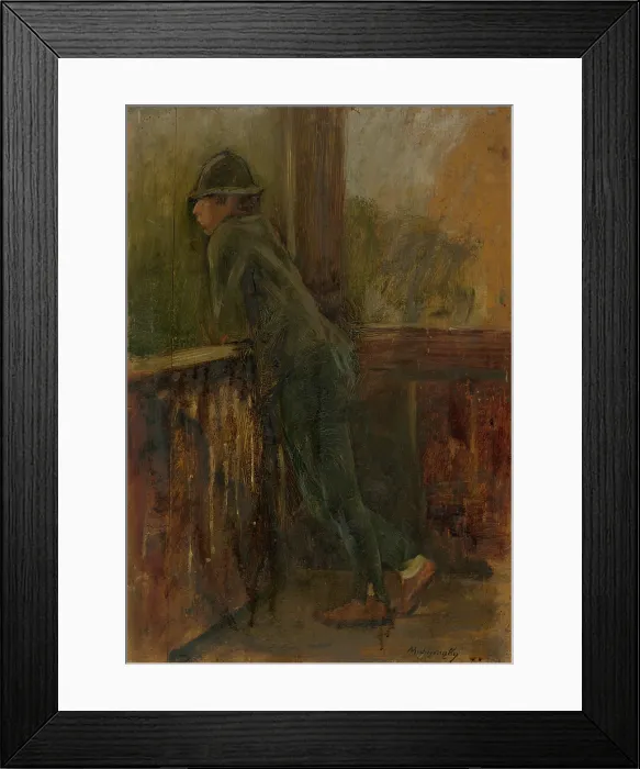 Framed Print : Boy on the Porch, 1895-1900. Creator: Ladislav Mednyanszky Framed Print : Boy on the Porch, 1895-1900. Creator: Ladislav Mednyanszky
