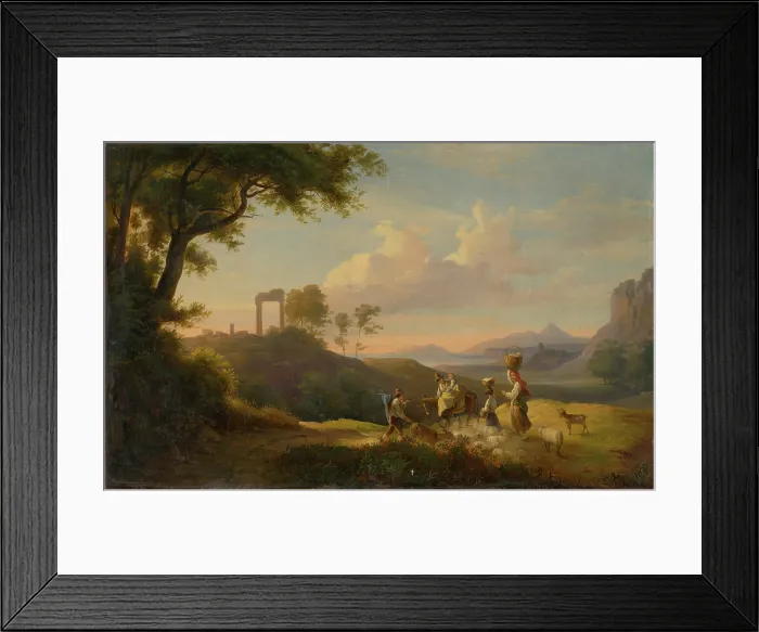 Framed Print : Figural Scene in South Italian Landscape, 1850-1860. Creator: Karol Marko Framed Print : Figural Scene in South Italian Landscape, 1850-1860. Creator: Karol Marko