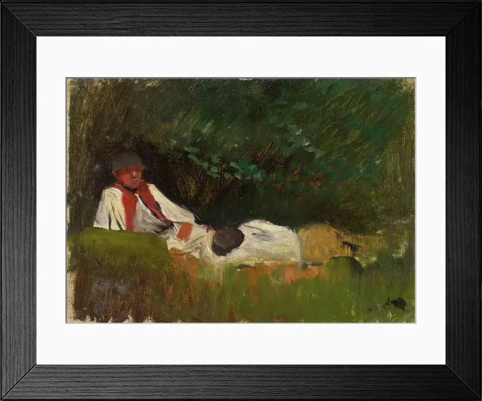 Framed Print : Resting Lovers, 1890-1900. Creator: Ladislav Mednyanszky Framed Print : Resting Lovers, 1890-1900. Creator: Ladislav Mednyanszky